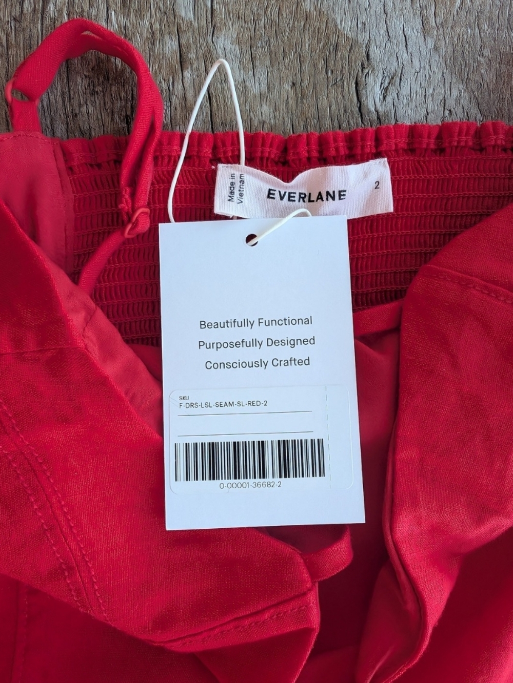 Nwt Everlane Red Stretch Linen Midi Dress 2 - Picture 7 of 10